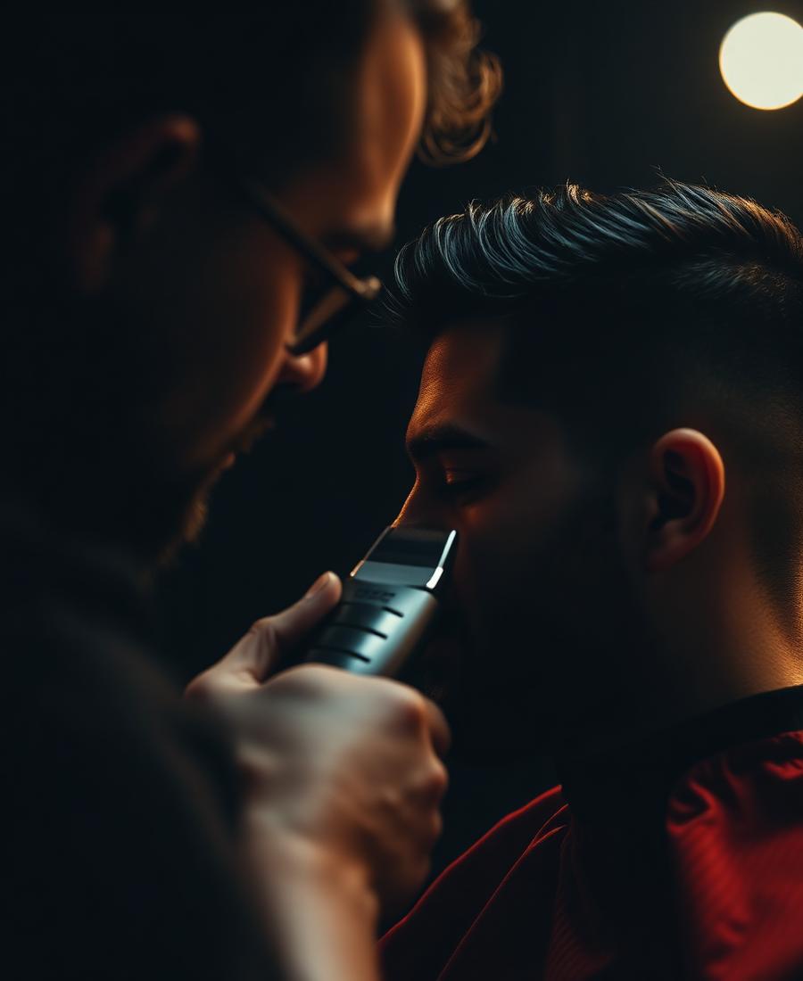 Barber cutting a skin fade